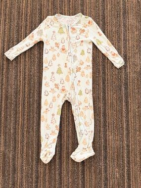 Angel Dear Holiday Print Footed One-Piece